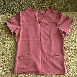 Figs Mauve V-Neck Scrub Top